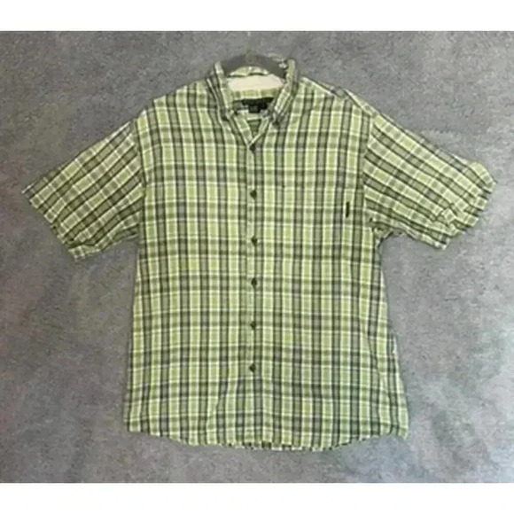 Royal Robbins Men's Green Plaid Short Sleeve Button-Up Shirt - Large - Picture 1 of 7